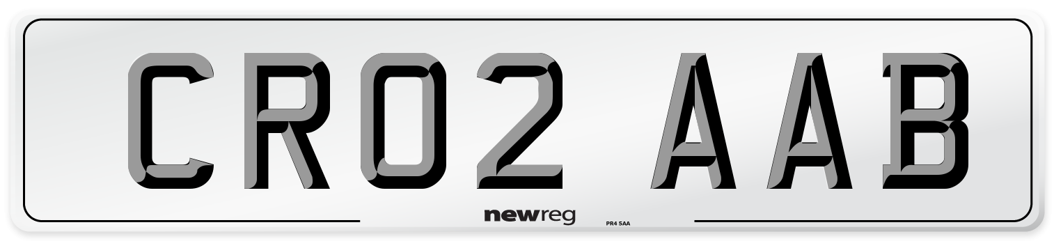 CR02 AAB Number Plate from New Reg
